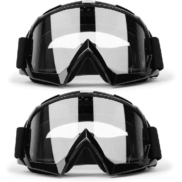 ATV Dirt Bike 2-Pack Motorcycle Motocross Goggles For Men Women MX Riding UTV Helmet Offroad Goggles, UV400 Anti-Scratch Fog Dustproof For Adults