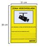 WOLFPACK PROFESSIONAL LINE - Video Surveillance Zone Poster 30x21 Cm.