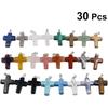 30PCS 24 Color Stone Cross Gemstone Pendants Charms Cross Quartz Charms Without Chain Jewelry Making Supplies for Necklace Earring (Mixed Color)