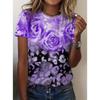 Summer Round Neck 3D Fashionable and Minimalist Print Top Fashionable Casual Short Sleeved Women's T-shirts
