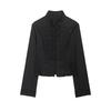2026 Spring New European and American Cross-border Women's Clothing Street Fashion Retro Stand-up Collar Buckle Short Jacket W039 8070