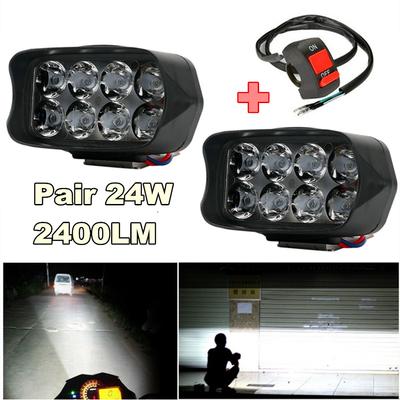Universelles Paar 24W 2400LM LED Arbeitsscheinwerfer Nebelscheinwerfer Tagfahrlicht Scheinwerfer Fahrlicht Auto LKW Offroad 12-85v Mit Schalter