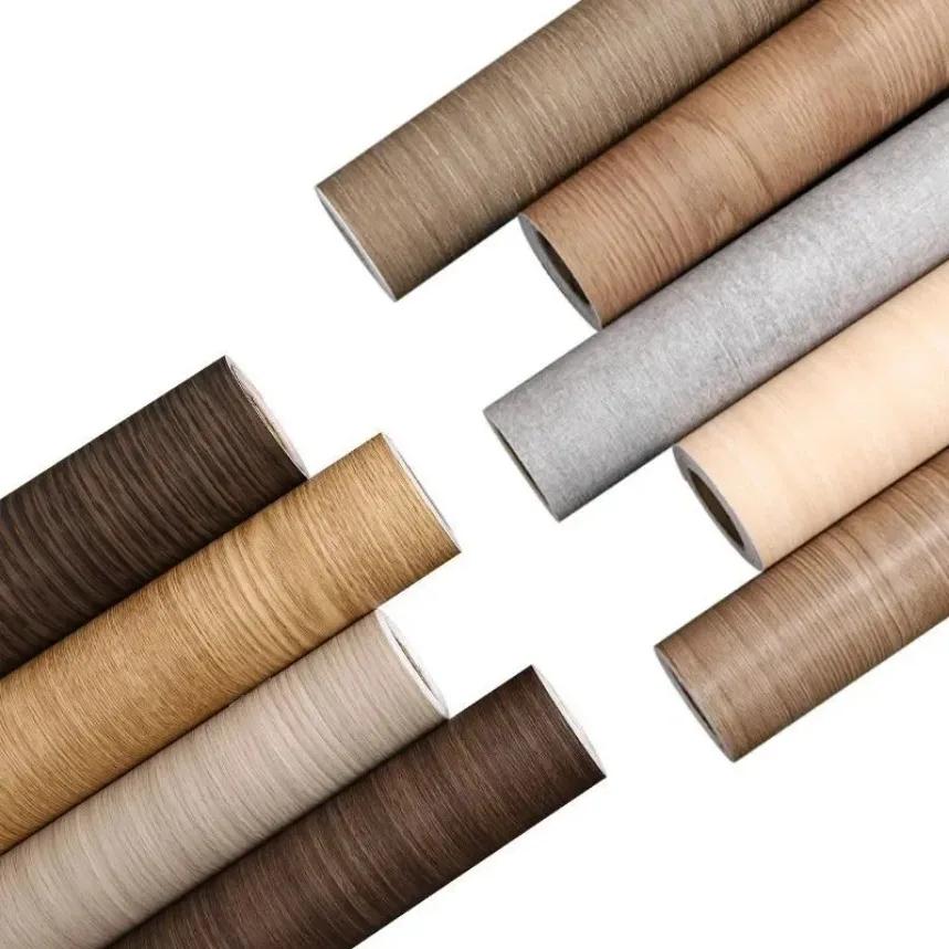 Wodoodporny Papier Kontaktowy Dekoracyjny z Wzorem Drewna do Renowacji Mebli Samoprzylepna Usuwalna Tapeta Winylowa na Ściany w Rolkach