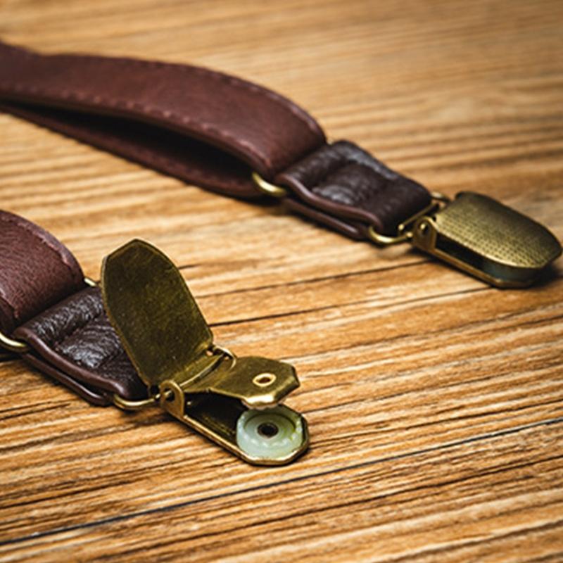 Old Fashion PU-läder Hängslen Bälte Med Elastiskt Band För Vuxna Tonåringar Unisex Olika Kläder Och Tillfällen Utklädning