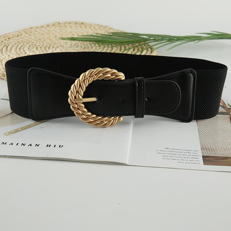 

Women s Korean Style Wide Decorative Waist Belt For Dress Suit Blouse Vintage Elastic Belt