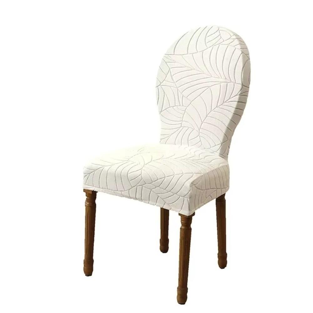 1PCS Jacquard Chair Cover Nordic Elastic Dining Room Chair Slipcover Round Back Furniture Protector for Kitchen Home Wedding
