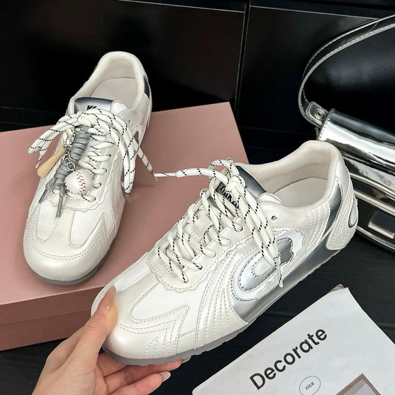 

Универсальные немецкие тренировочные кроссовки на толстой подошве, ретро, осенне-зимние, повседневные, на плоской подошве, кроссовки «Форрест Гамп», спортивные кожаные кеды, женские белые кроссовки 40