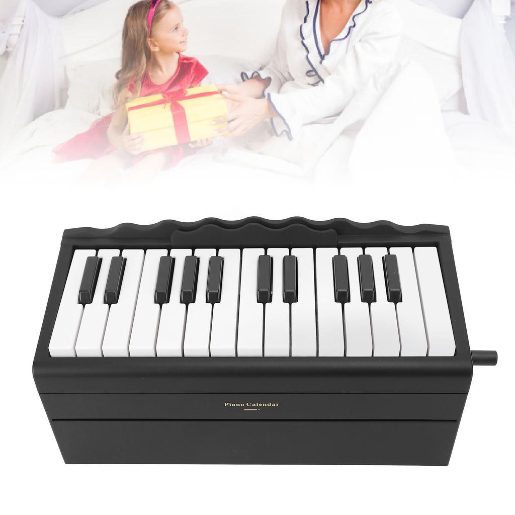 Playable Piano Calendar with 27 Cards 25 Keys Adjustment Volume 1000mAh Rechargble Hand Crank 2025 Desk Calender