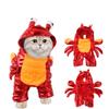 Crab Costume Cosplay Costume for Small Dogs and Cats Yellow and Red Warm Apparel Winter Pet Crab Clothes