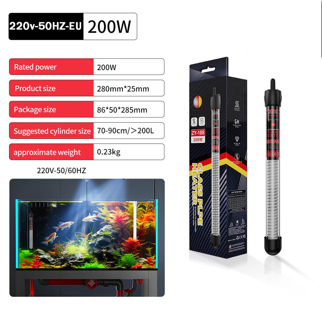 220v-50HZ-EU-PLUG Adjustable Temperature Thermostat Heater Rod 100W  Submersible Aquarium Fish Tank Water Heat