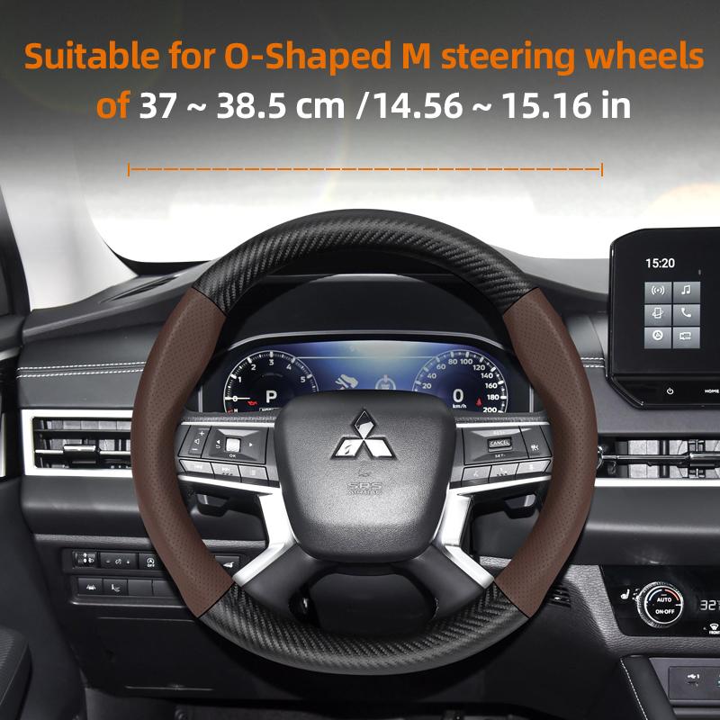 Cwnqah1 Cwmvjg1 Suitable for Mitsubishi Breathable Leather Matte Carbon Fiber Texture Steering Wheel Cover, Suitable for Outlander Phev Sport Eclipse