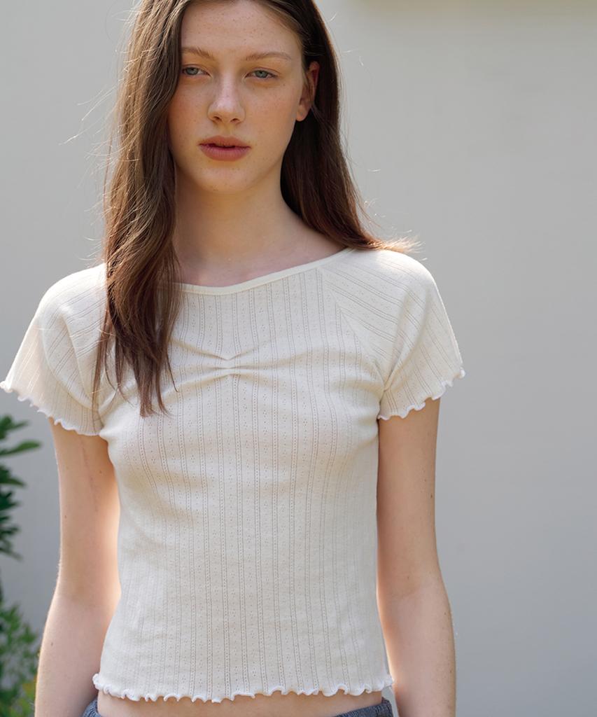 BUT'TON Punching Lace T-Shirts (Ivory)