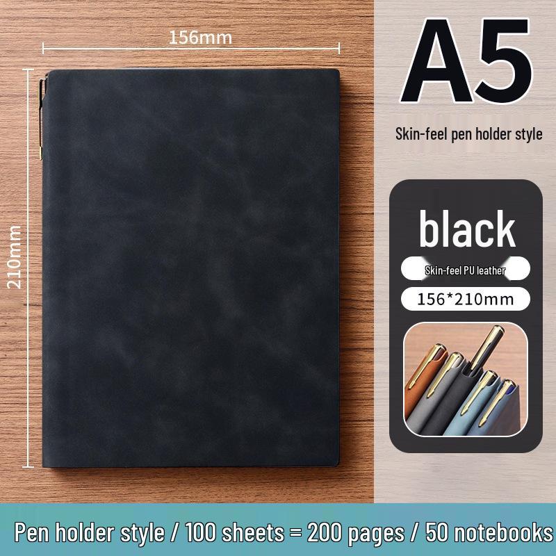 A5 Soft Leather Suede Notebook with Custom Logo - Simple B5 Business Meeting Journal, Large Thick Diary