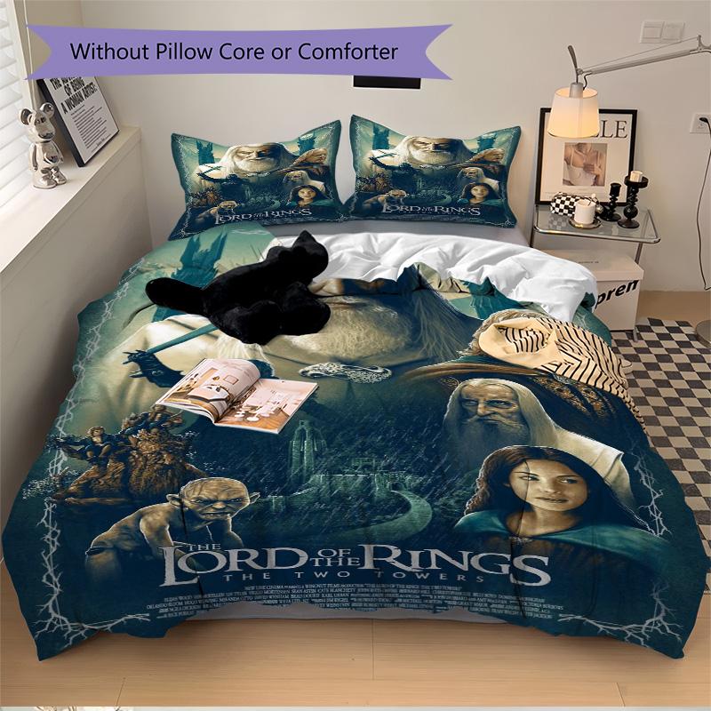 Lord Rings Two Towers Print 3Pcs Bedding Setduvet Cover With 2 Bedropillowcase Home Birthday Gift
