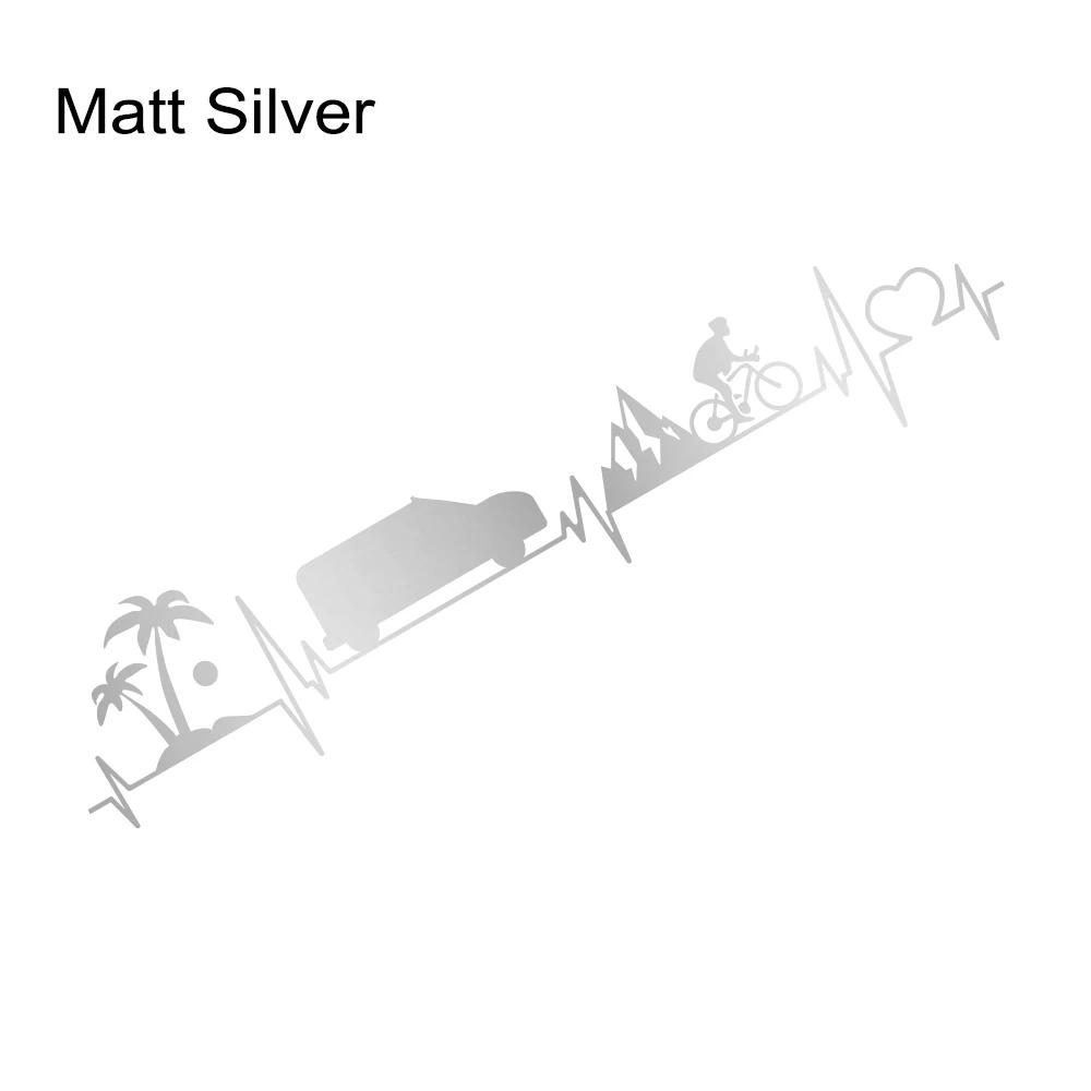 

Electrocardiogram Shape Van Camper Travel Sticker Car Body Explore Bike Palm Tree Heartbeat Vinyl Decal Auto Decor Accessories 56x13cm