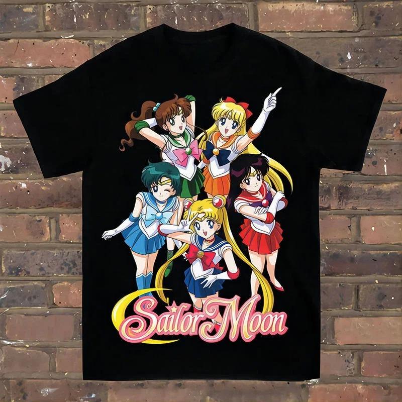 Sailor Moon Cosplay Anime Unisexga T Shirt Summer Cotton Unisex Women Tee Streetwear Casual Trend Oversize Loose Short Sleeve Hip Hop