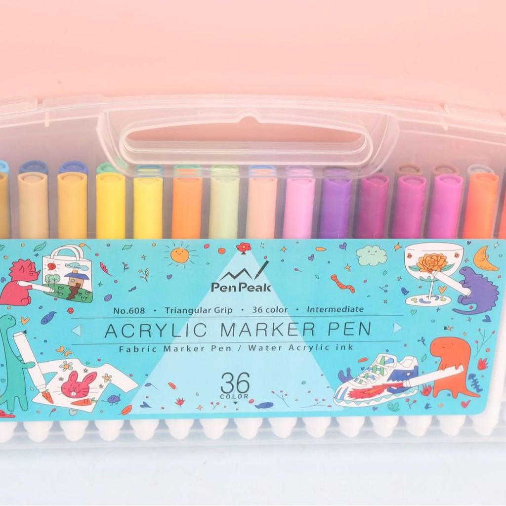Acrylic Marker Pens with Glass Nib - 12/24/36/48 Colors, Water-Based for Creative DIY Graffiti Painting