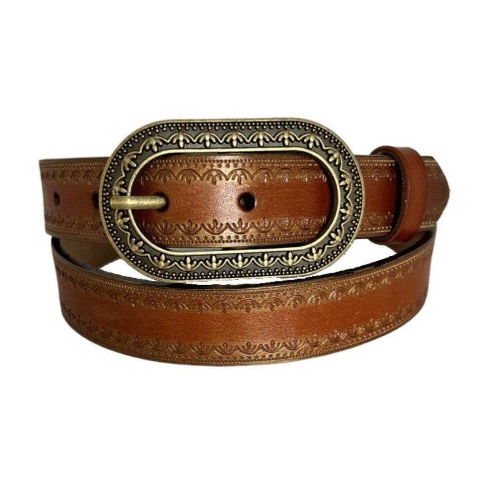 

Adjustable Men Retro Waist Belt 2.8CM Vintage Waistband Soft PU Leather Belt Men Women бронзовый/коричневый