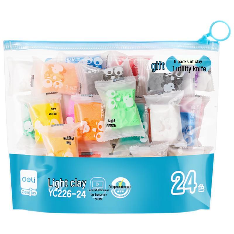 

Deli 24-Color Modeling Clay Set in Zipper Pouch