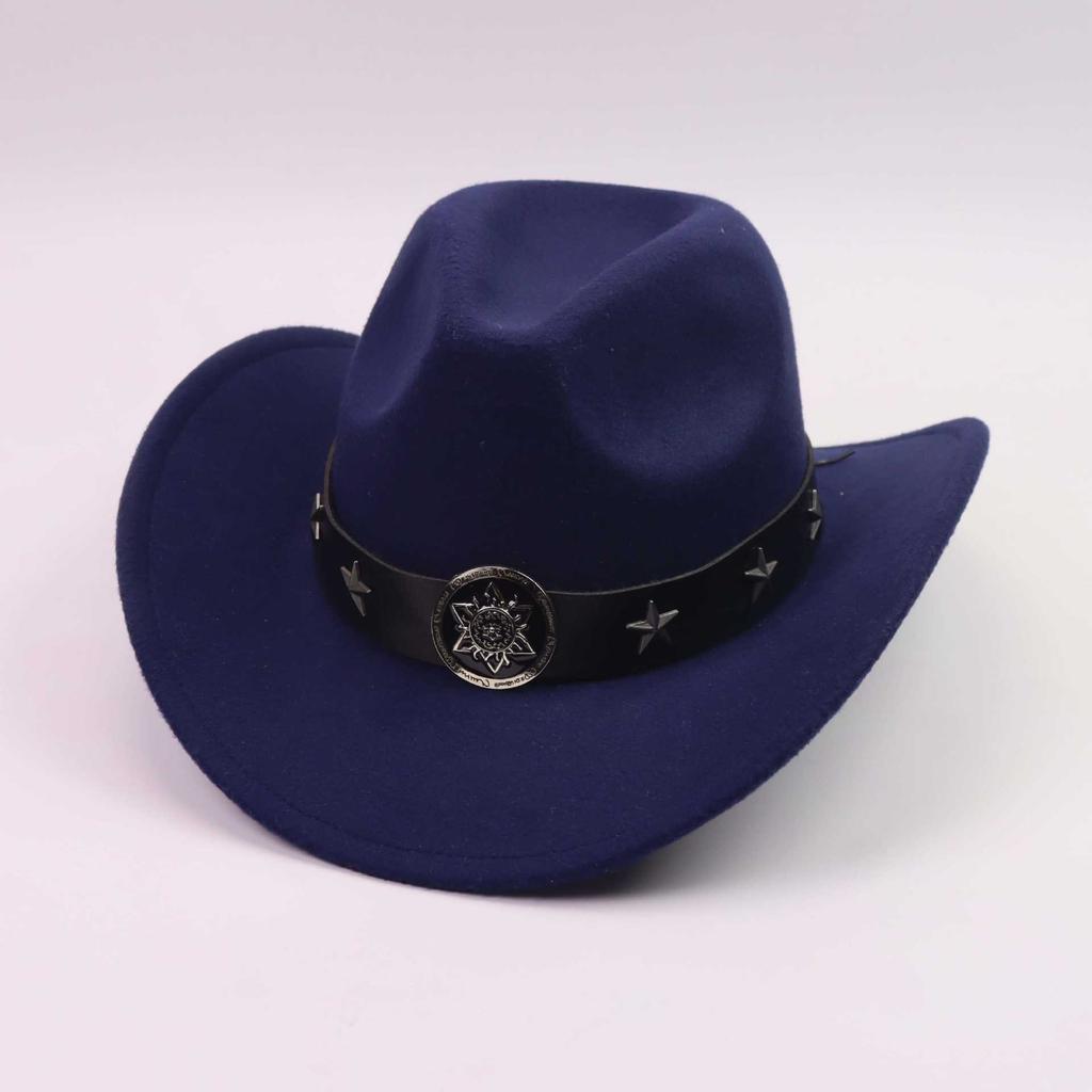 Western Cowboy Hat Tibetan Hat European and American Men's Top Hat Felt Hat Ethnic Style Women's Hat