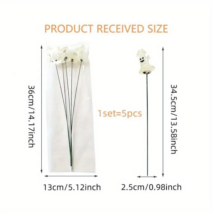 5PCS/set Halloween-themed Decorative Courtyard Glow-in-the-dark Stakes Pole Back Yard Decoration Outdoor Patio Decoration