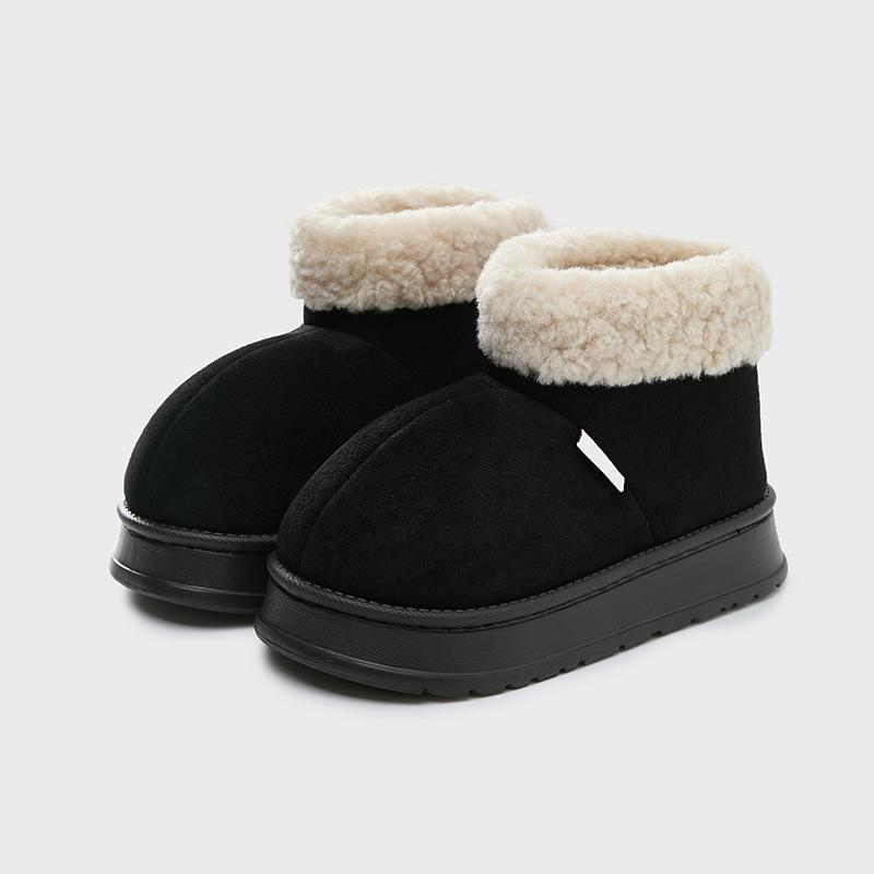 Cotton shoes women's autumn and winter new indoor home anti-skid heightening warm piled thickened all-inclusive cotton slippers