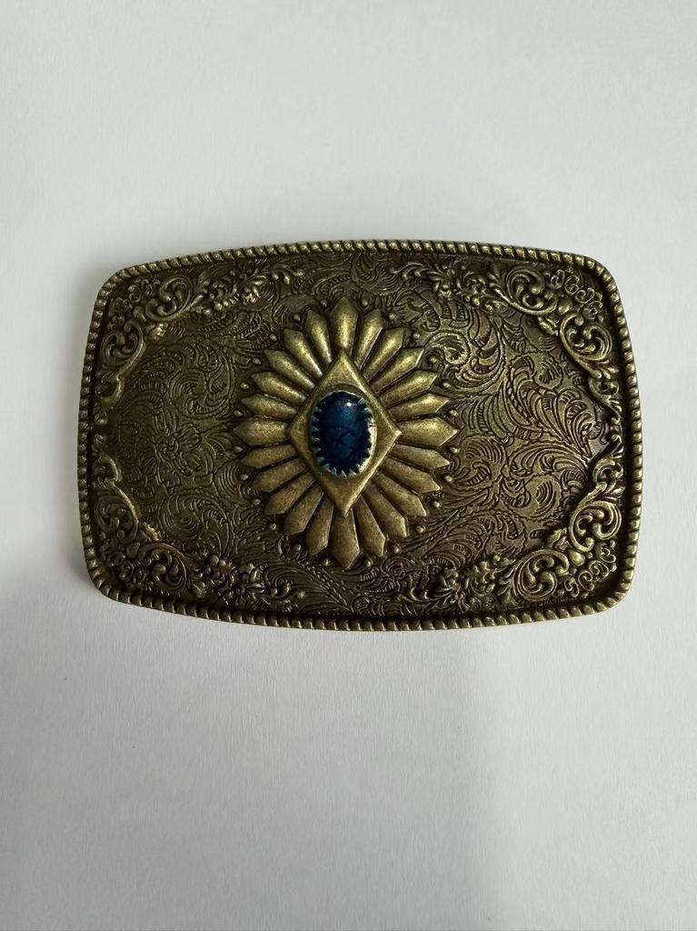 Men's Western Retro Cowboy Belt with Large Buckle - Trendy Street Style Waistband