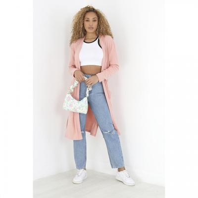 Cardigan canelado feminino/senhora
