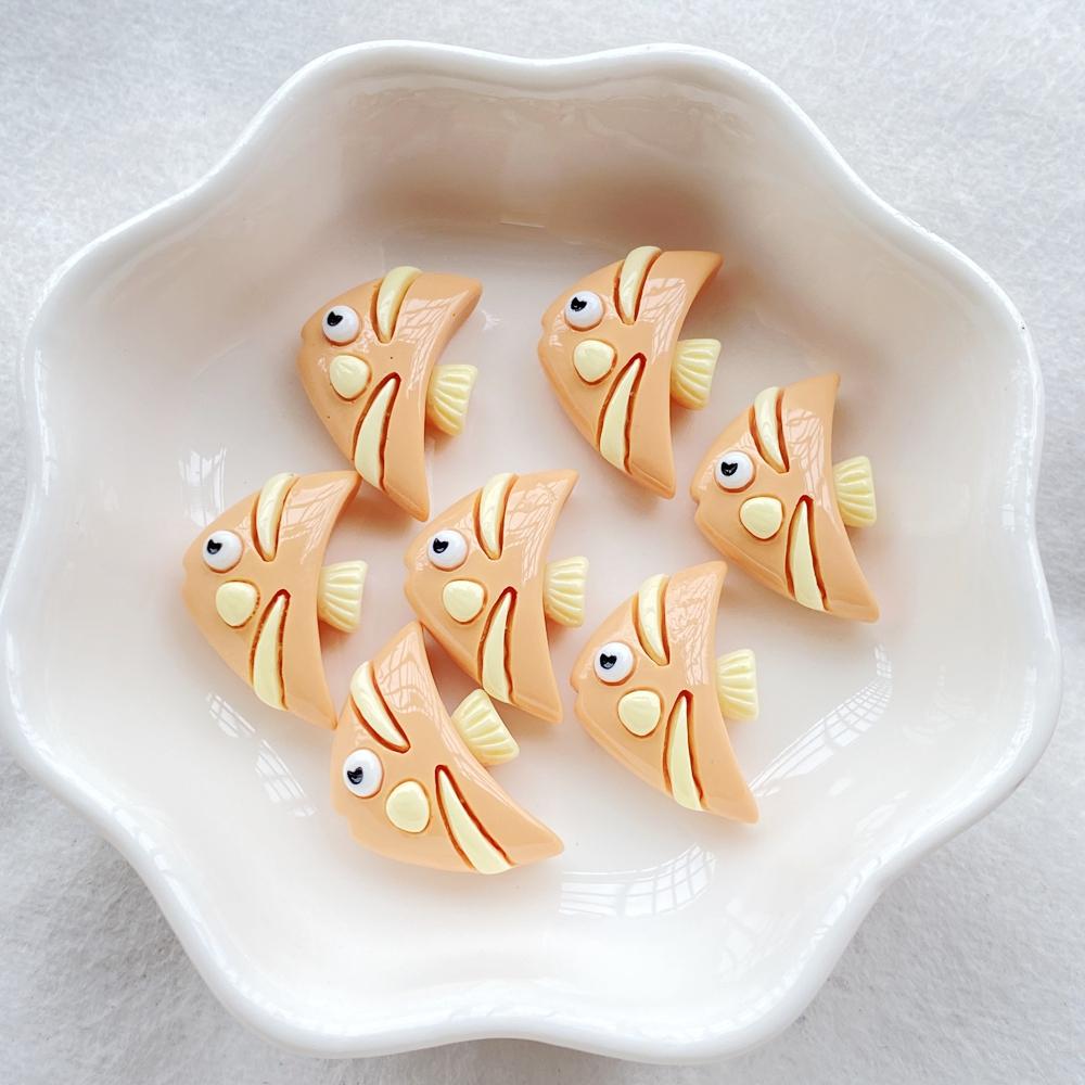 10Pcs New Resin Cartoon Starfish, Crab, Shell, Fish Series Flat Back Cabochons Scrapbooking DIY Jewelry Craft Decoration