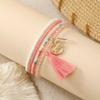 Bohemian Multi-layer Pink Tassel Love Bead Bracelet for Women