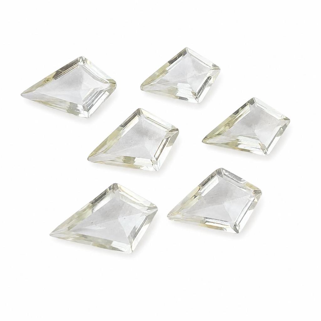 Green Amethyst Kite Gemstone, Faceted Prasiolite Loose Stone, Calibrated Gem Jewelry Making
