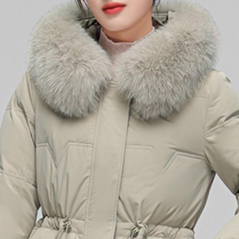 XueZhongFei Women's Long Winter Down Jacket with Fox Fur Collar