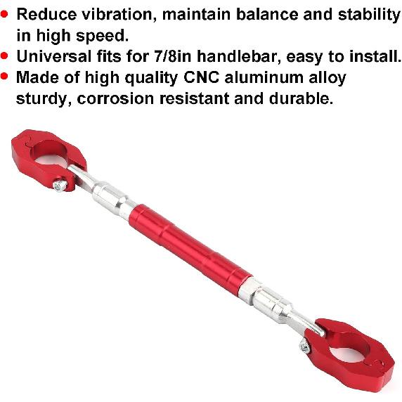 Lenker-Balance-Stange, Fydun 22mm Universeller Motorradlenker Quer Verstellbar Verstärken Balancehebel CNC-Aluminiumlegierung (rot)