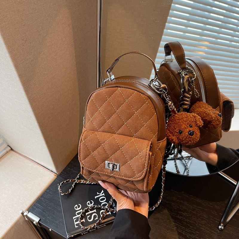 Autumn and winter retro backpack bag women's new diamond chain bag single shoulder crossbody small backpack