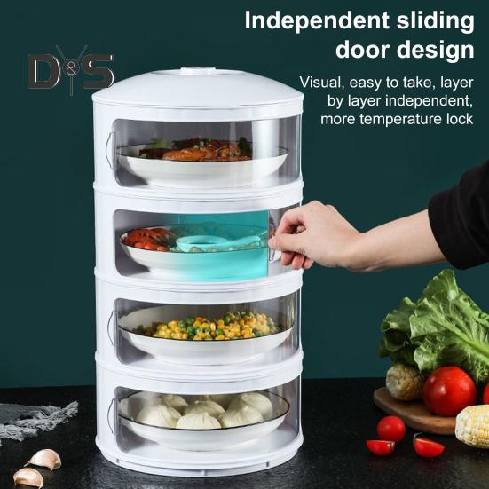 Insulated Dish Cover Anti-fly Dust-proof Multi-layer Storage Heat Preservation Kitchen Food Box Stackable Container for Outdoor Picnic BBQ Dining