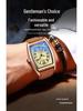 Fins Men's Tonneau Classic Blue Light Retro Business Waterproof Quartz Watch