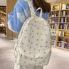 Koreanischer Schulrucksack für Studenten mit Blumenmuster, weiße Schultaschen für Mädchen im Teenageralter, süßer Damenrucksack, Marken-Schultasche aus Nylon