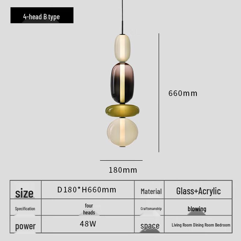 Oeny Creative Colored Glass Art Pendant Light