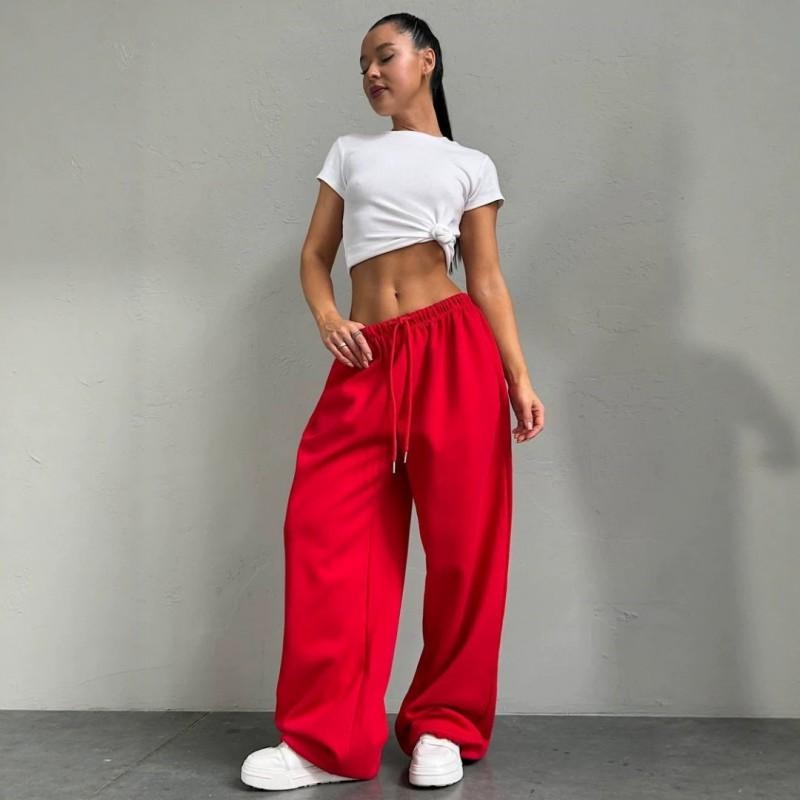 2026 Dámské volné široké kalhoty s potiskem křídel Streetwear Ležérní kalhoty