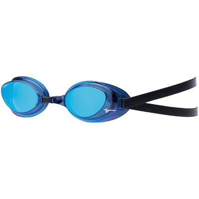 Mizuno ACCEL EYE Schwimmen Hergestellt in Marineblau mit Blau verspiegelt FINA Größe für Wettkampfschwimmen und (Nicht gepolstert) Brille, Unisex, Japan, (Schwarz), 29% Fernseher,