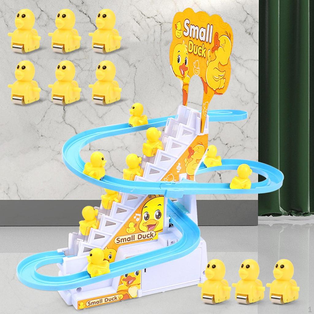 Climbing Stairs Toy Children Roller Coaster Set Educational Indoor Electric Duck
