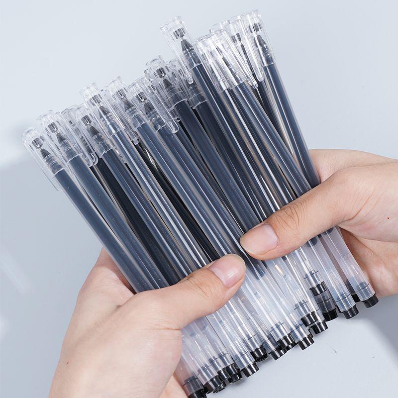 Super Capacity Direct-Fill Exam Pen: Black Needle-Tip Rollerball Water-Based Pen for Students