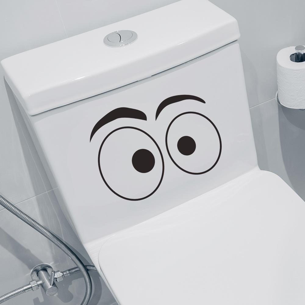 Personalized Simple Sketches of Eye-to-eye Bathroom Decoration Toilet Stickers