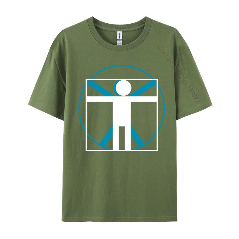 Simple Vitruvian New Arrival Slim Fit Normal Top T-Shirts O-Neck Cotton Fabric Men's Tops Shirt Normal Tee Shirt