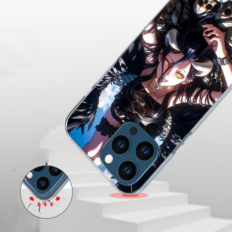 Albedo Overlord Anime Phone Case For iPhone 17 Air 16 15 Pro Max 14 Plus 13 Mini 12 11 Cover 7 8 SE Silicone Shell Print Fundas