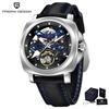 PAGANI DESIGN YS017 Herren Skelett Automatikuhr Kreatives Zifferblatt Tourbillon Saphirglas 100M Wasserdicht Armbanduhren