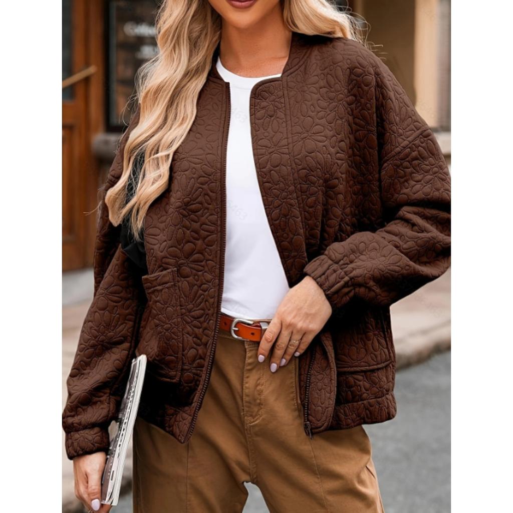 2025 Autumn Winter Fashion Button Textured Long Sleeve Cardigan Coat Jacket for Women - European American Hot Sale