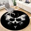 1pc Butterfly Skull Office Round Area Rug, Indoor Mat Suitable ForOffice, Under Office Chairs Bedroom Living Room Home Decor, Room Deco Q023