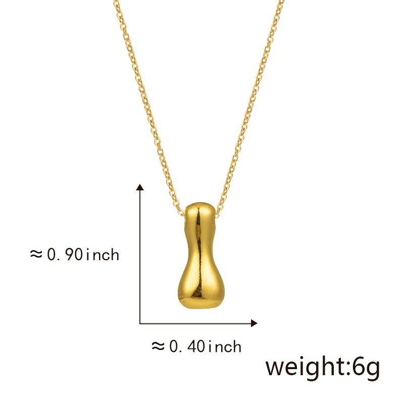 Cute Smooth Letter Necklace, Chubby Pendant, European and American Fashionable and Simple Collarbone Chain