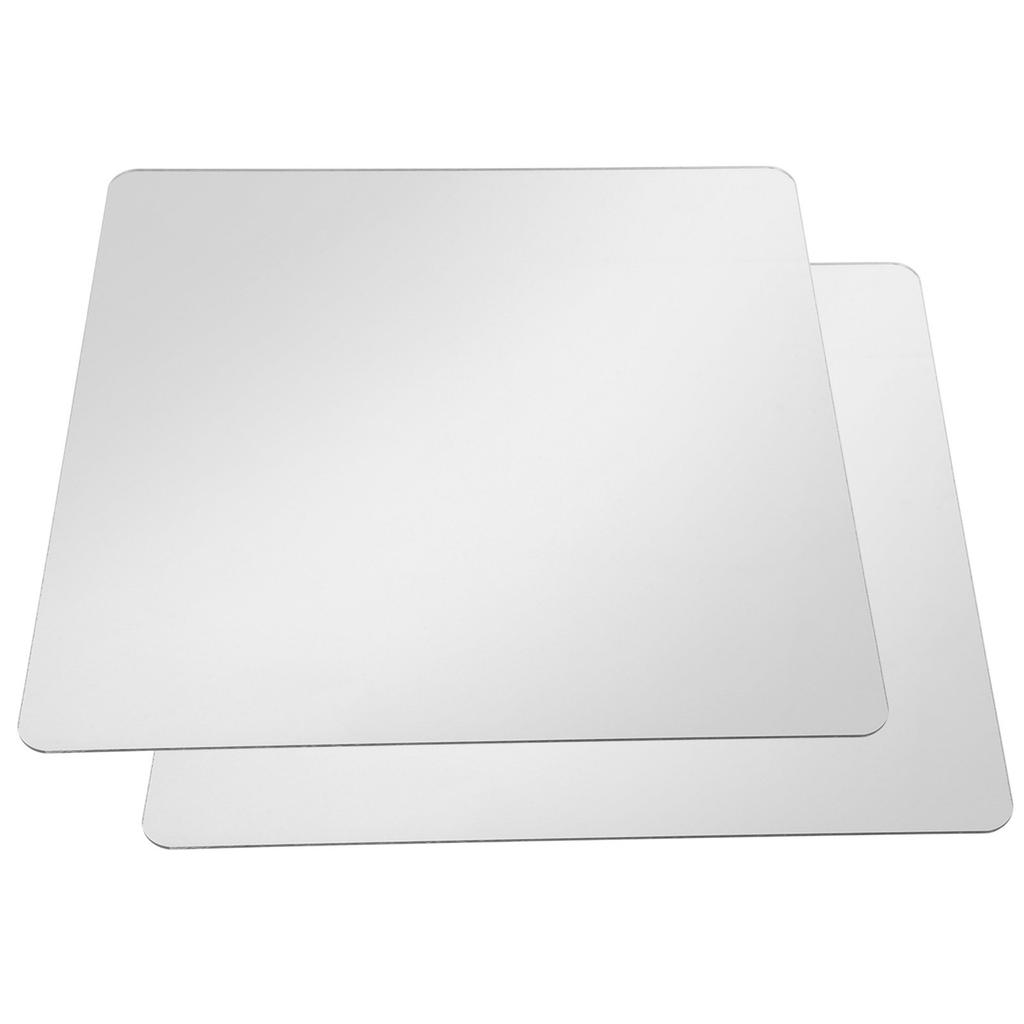 2Pcs Mirror Tiles Acrylic Self Adhesive Bathroom Wall Decor Stick On Mirrors Wardrobe Doors Square Mirror Sheets